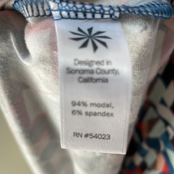 Athleta Santorini Sleeveless V Neck Dress Blue Geometric Print size 1X - Picture 7 of 7